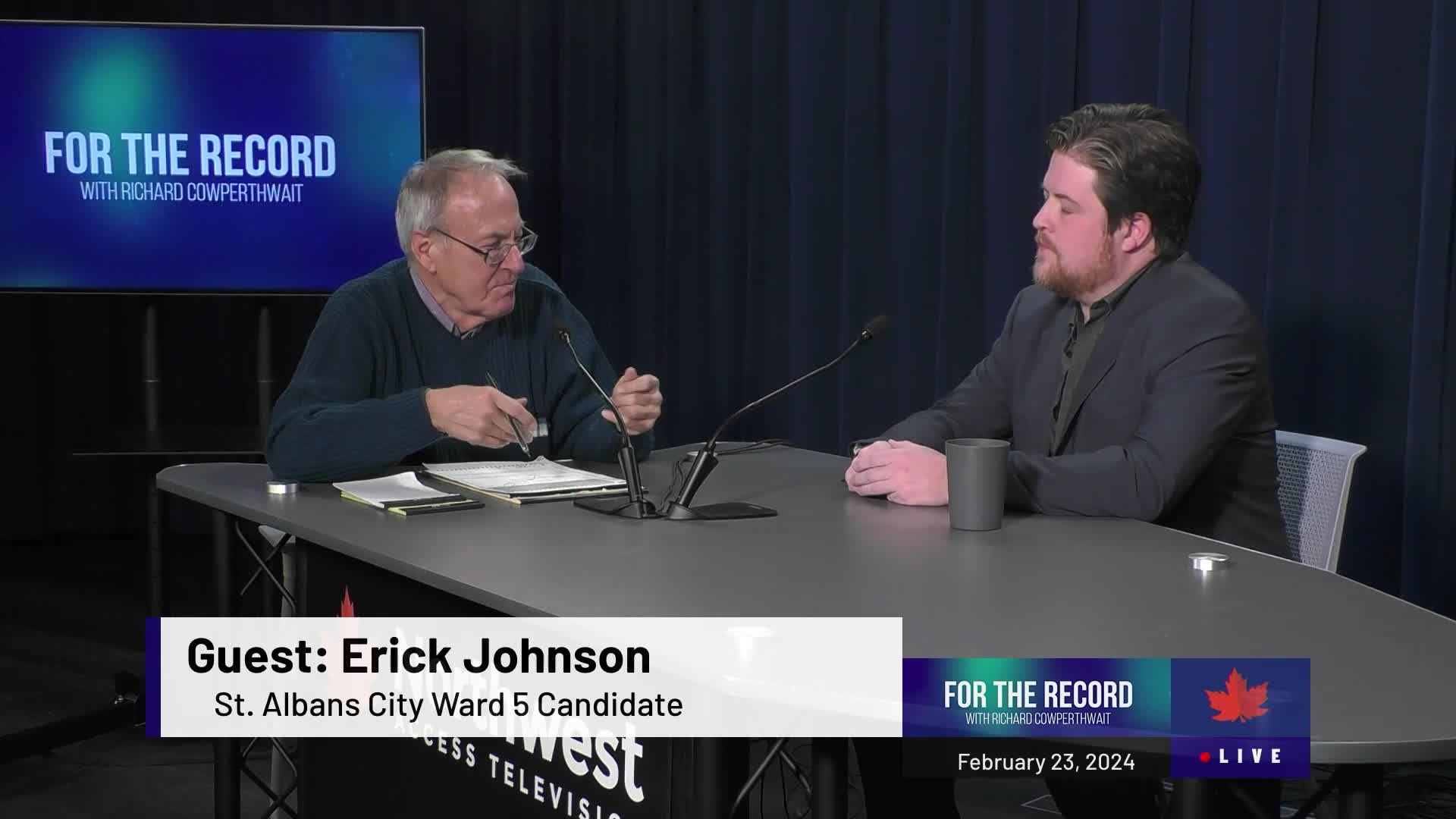 Thumbnail image for For The Record | Erik Johnson | 02/23/2024