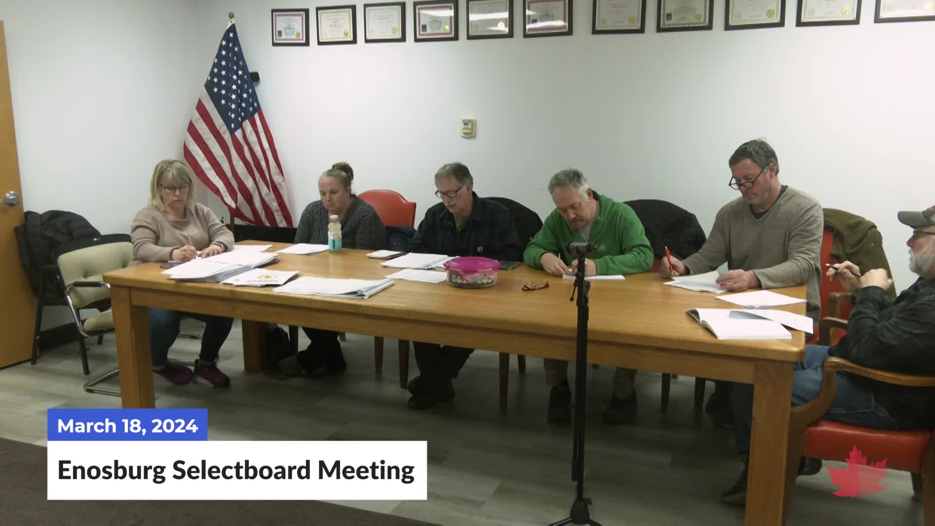 Thumbnail image for Enosburg Selectboard Meeting | 3/18