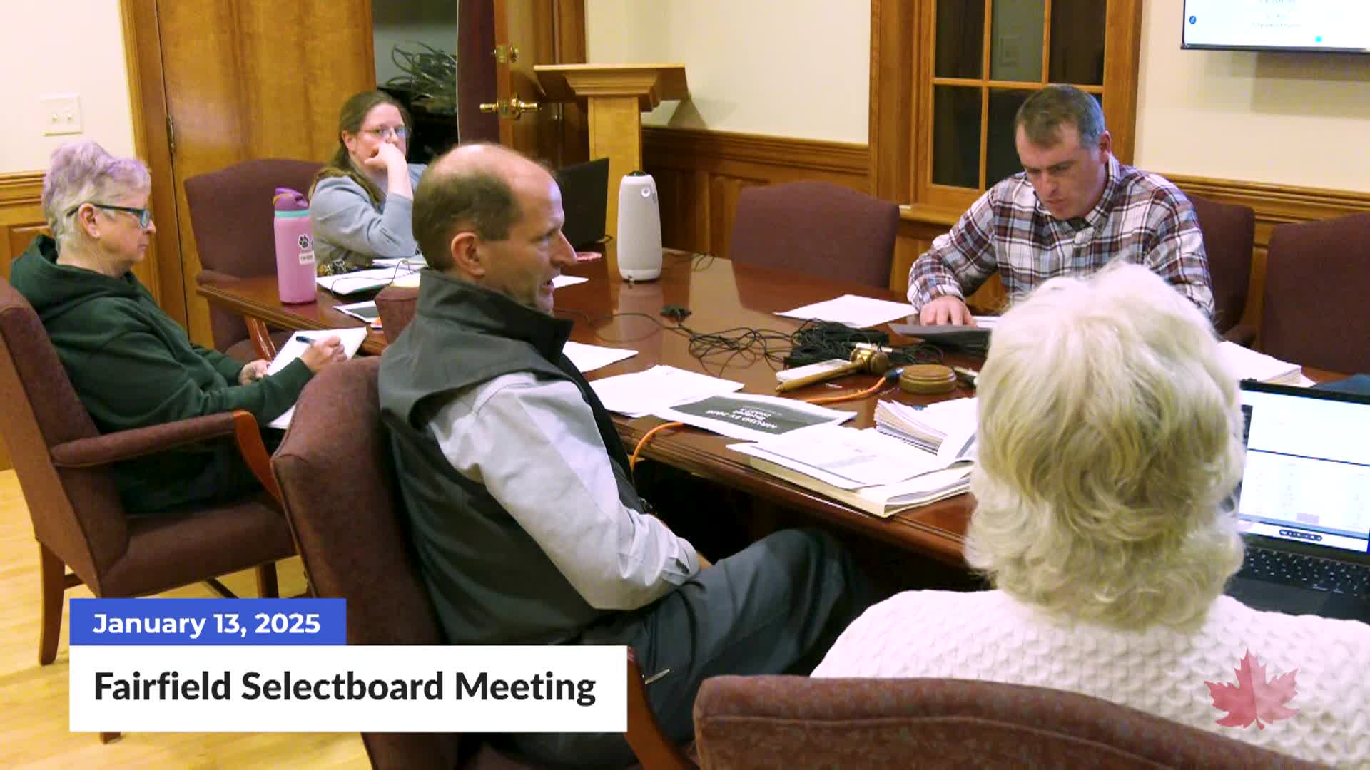 Thumbnail image for Fairfield Selectboard | 01/13/2025