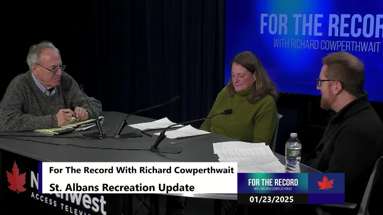 Thumbnail image for For The Record | St. Albans Recreation Update | 01/23/2025