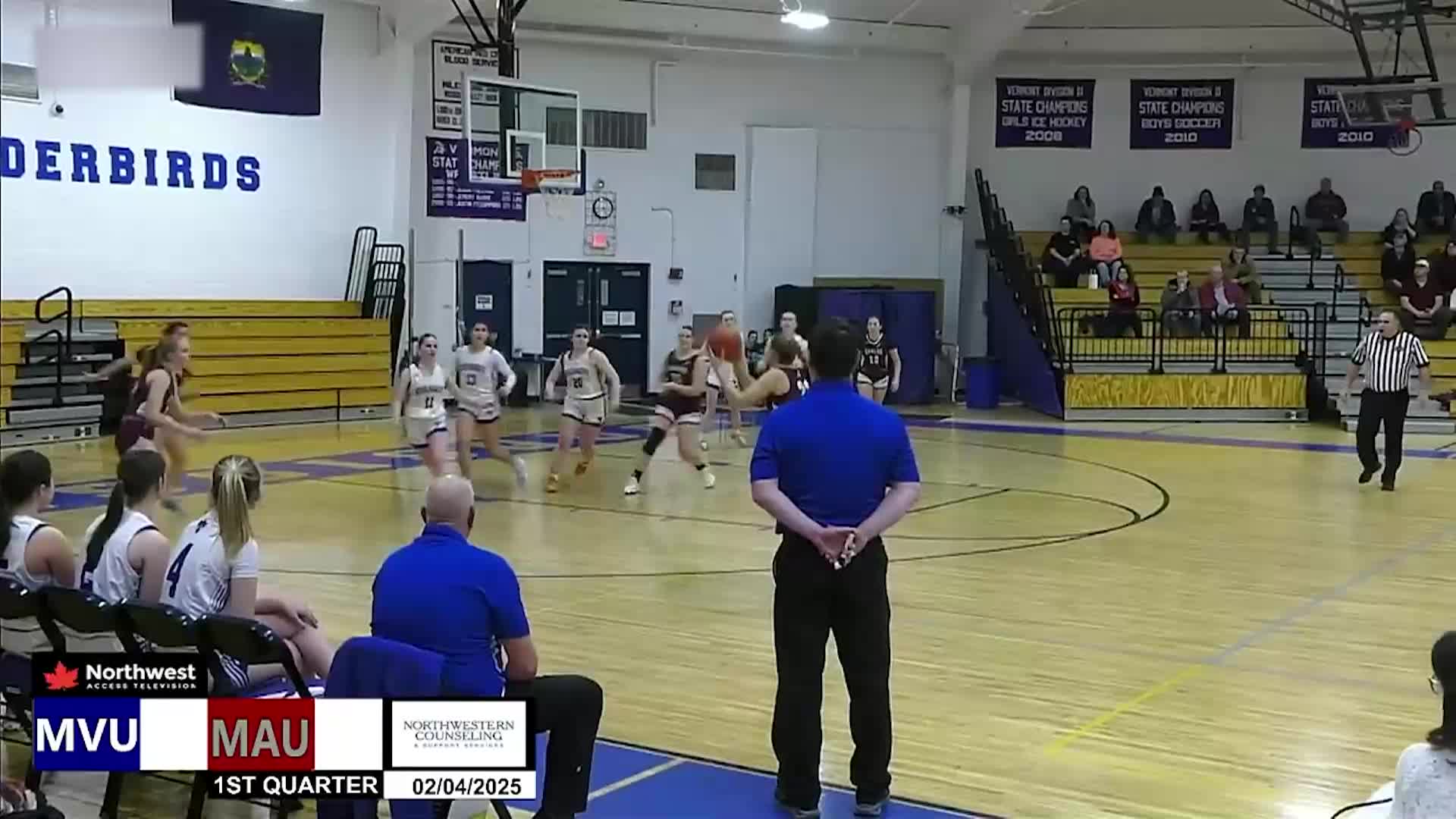 Thumbnail image for MVU Thunderbird Girls Basketball vs Mt Abraham 20250204