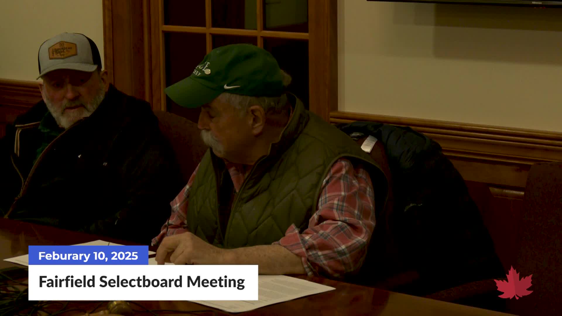Thumbnail image for Fairfield Selectboard Meeting | 02/10/2025