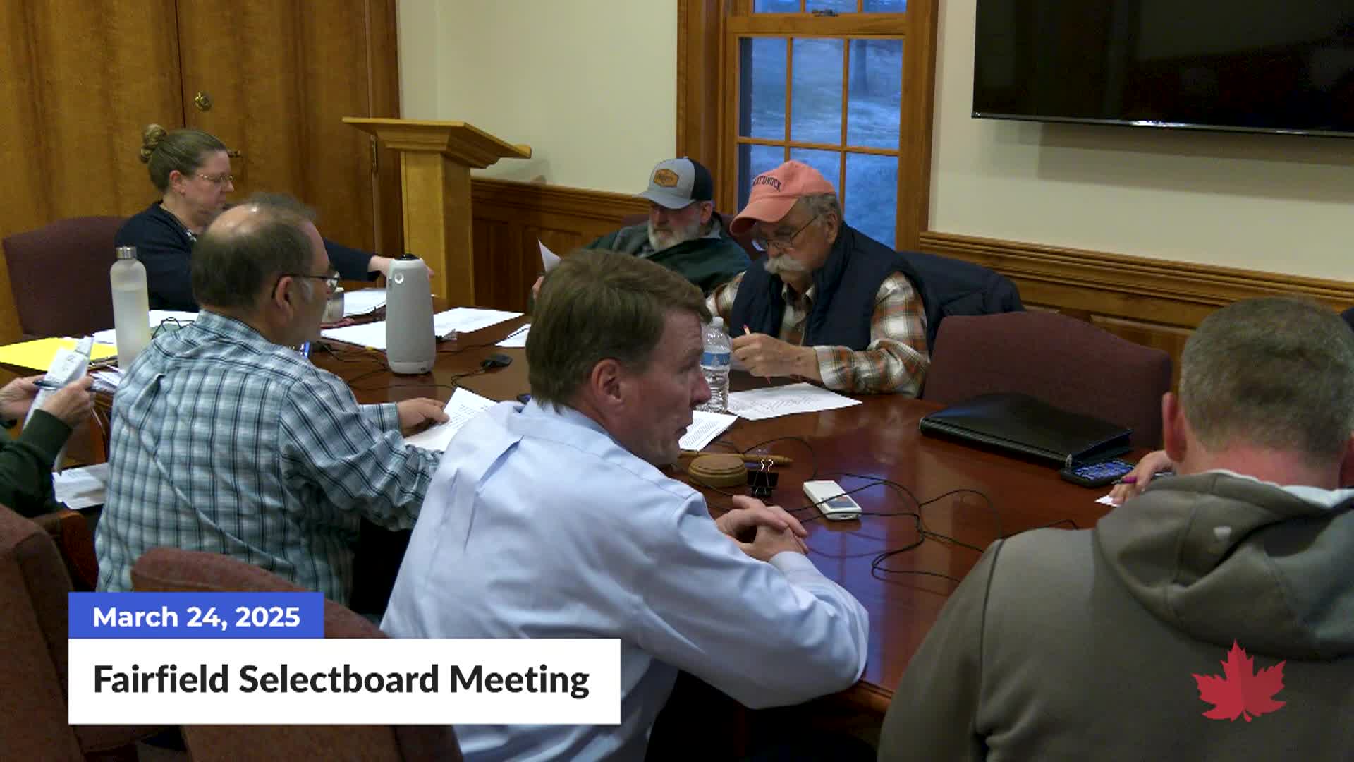 Thumbnail image for Fairfield Selectboard Meeting | 03/24/2025