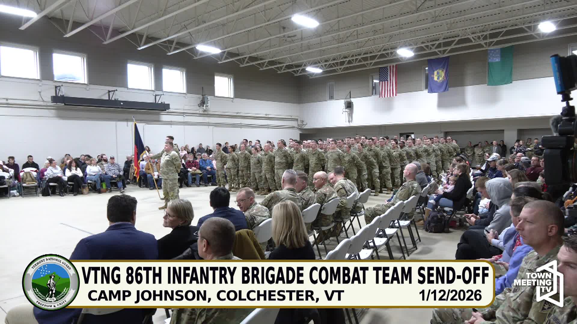 Thumbnail image for Vermont National Guard 86th Infantry Brigade Combat Team Send-off Ceremony | 01/12/2026
